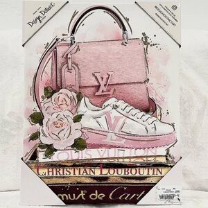 Design District Studio Designer Canvas Wall Art With Glitter NWT